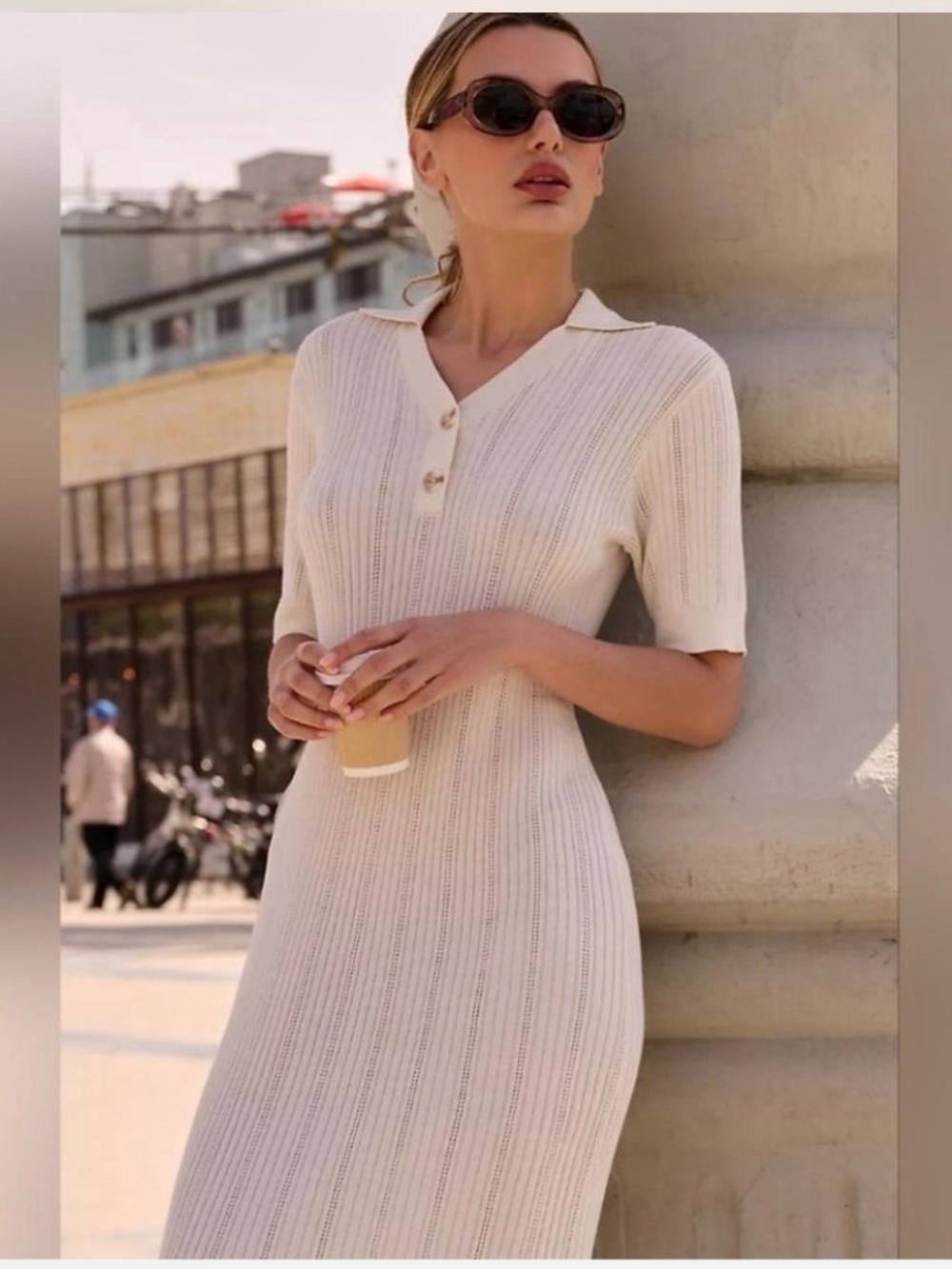 Varley Andrea Short-Sleeve Knit Maxi Dress